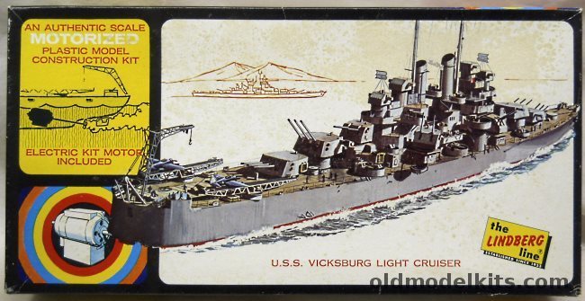 Lindberg 1/1080 CL-86 USS Vicksburg Light Cruiser (Cleveland Class) Motorized, 7102M plastic model kit